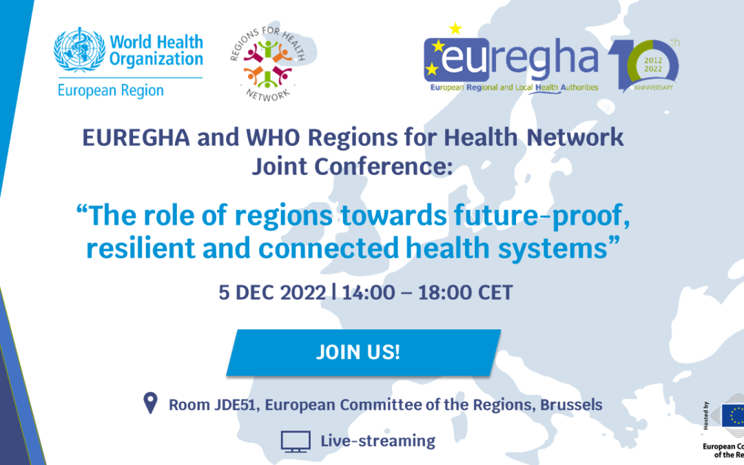 Join us! – EUREGHA and WHO Regions for Health Network – Joint Conference: “The role of regions towards future-proof, resilient and connected health systems”